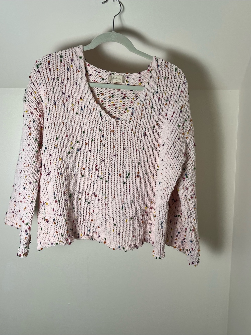 Altar'd State Pink Speckled Bobble Knit Sweater